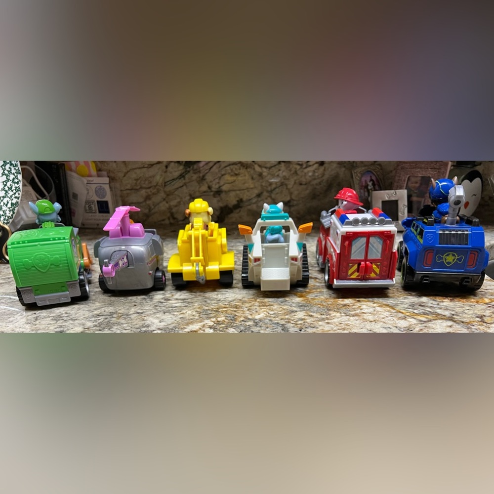 6 vehicles and there action figures